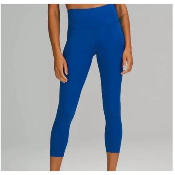 Lululemon Fast And Free HR Crop Tight Symphony Blue Size 0 - Picture 1 of 4